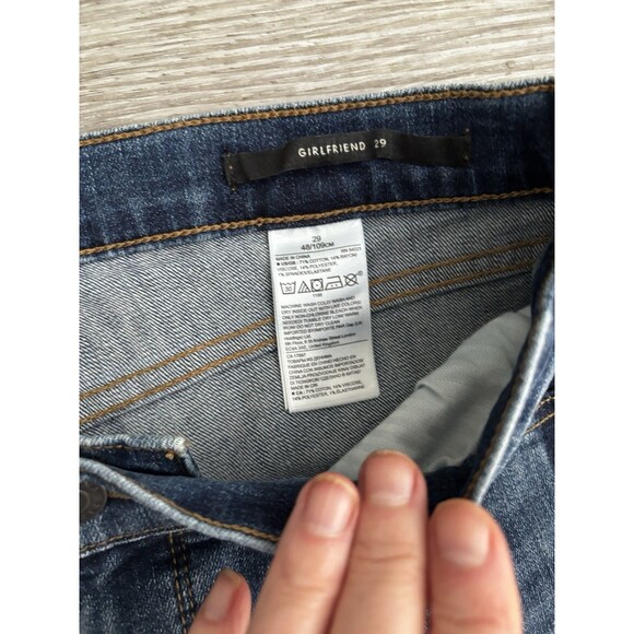 Banana Republic Girlfriend Side Stripe Tuxedo Crop Jeans Dark Wash Denim Cotton - Picture 3 of 8